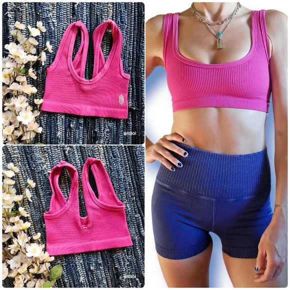 NWOT FP Movement Happiness Runs Scoop Neck Bra in Berry - Picture 6 of 11